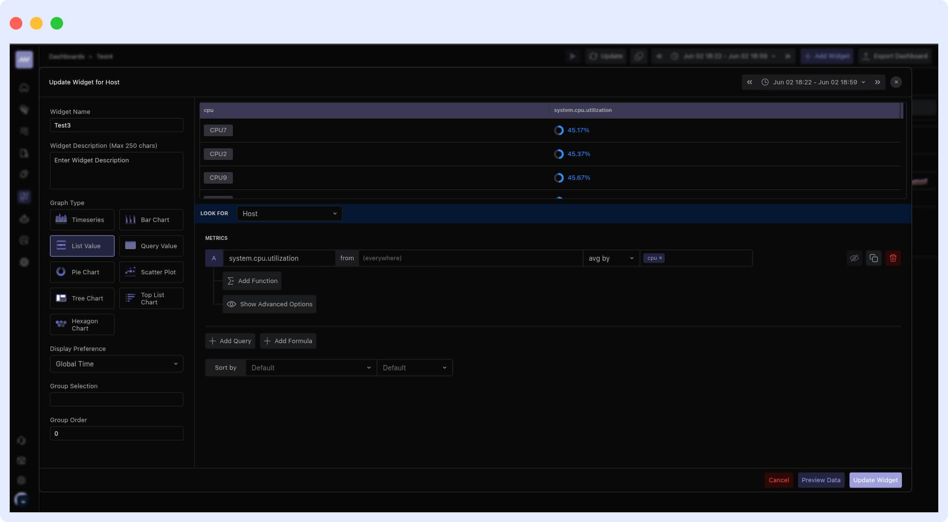 Customizing Metric Unit for Table Chart