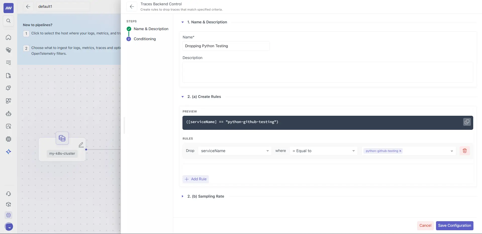 Middleware Traces Backend Control