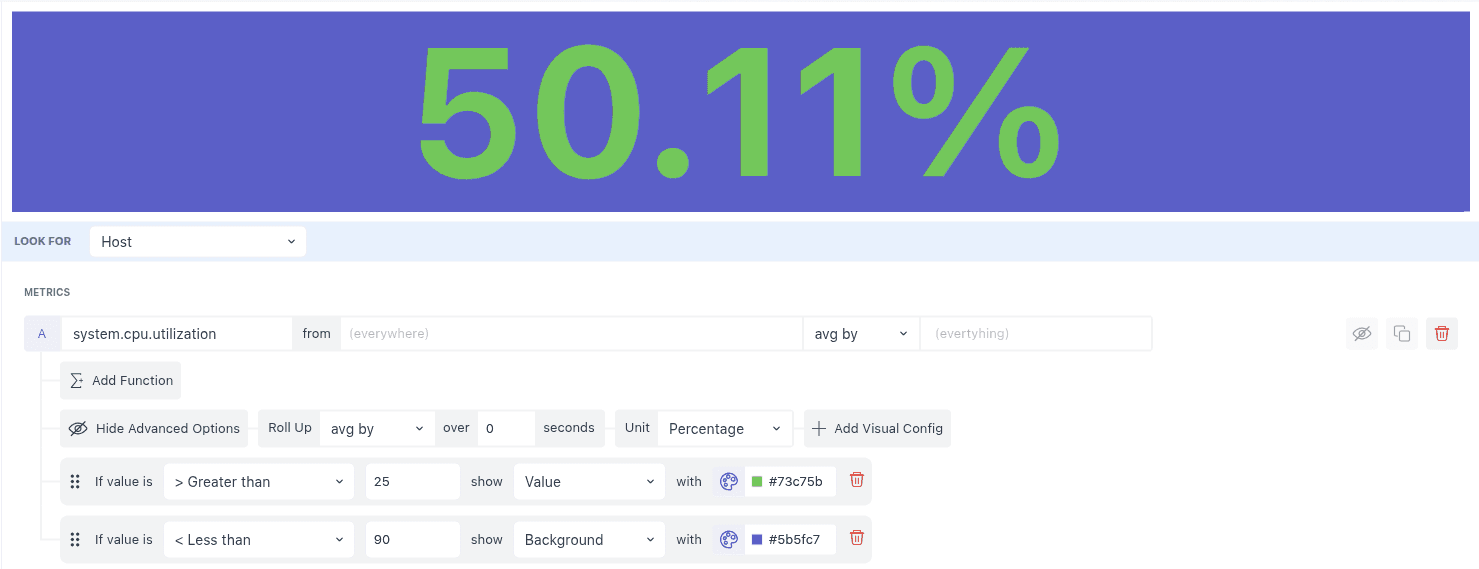 Visual configuration options for customizing widget appearance.