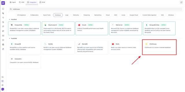 Configure Middleware Integration for ClickHouse
