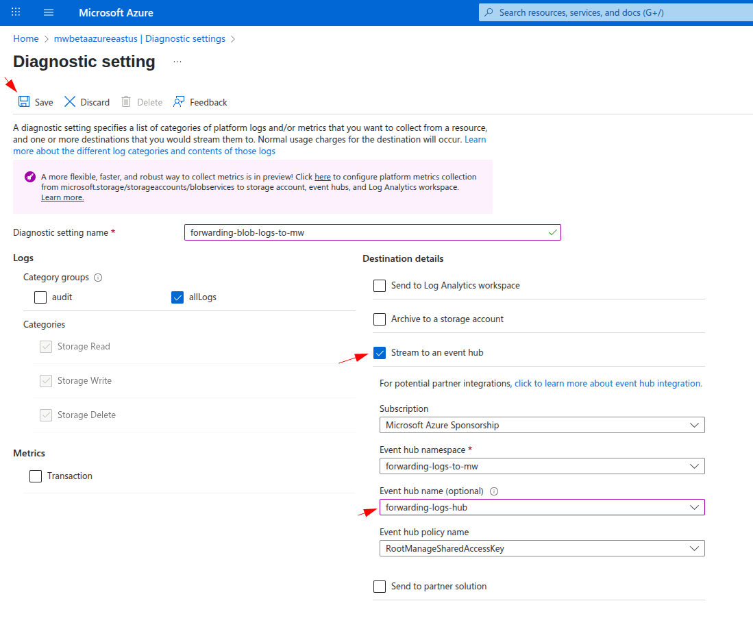 Diagnostic Setting