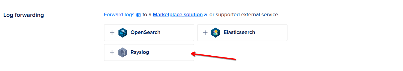 DO Managed DB Log Forwarding