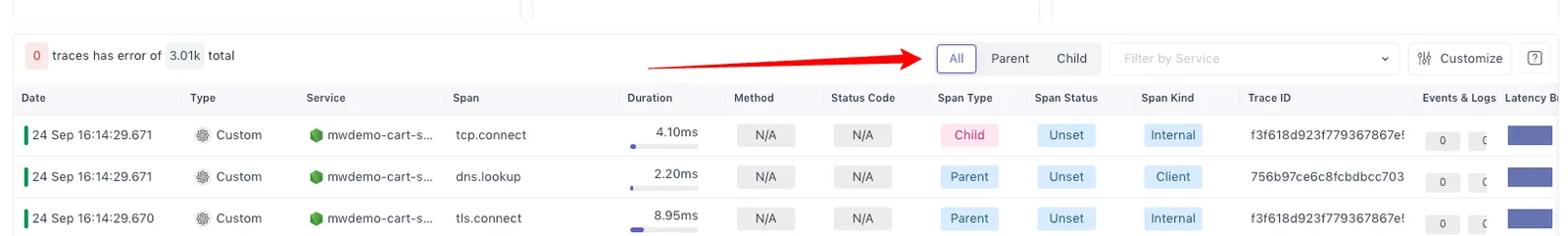 APM: Performance improvement: optimized and reduced the API calls for trace screen, updated graphs and quick filter…