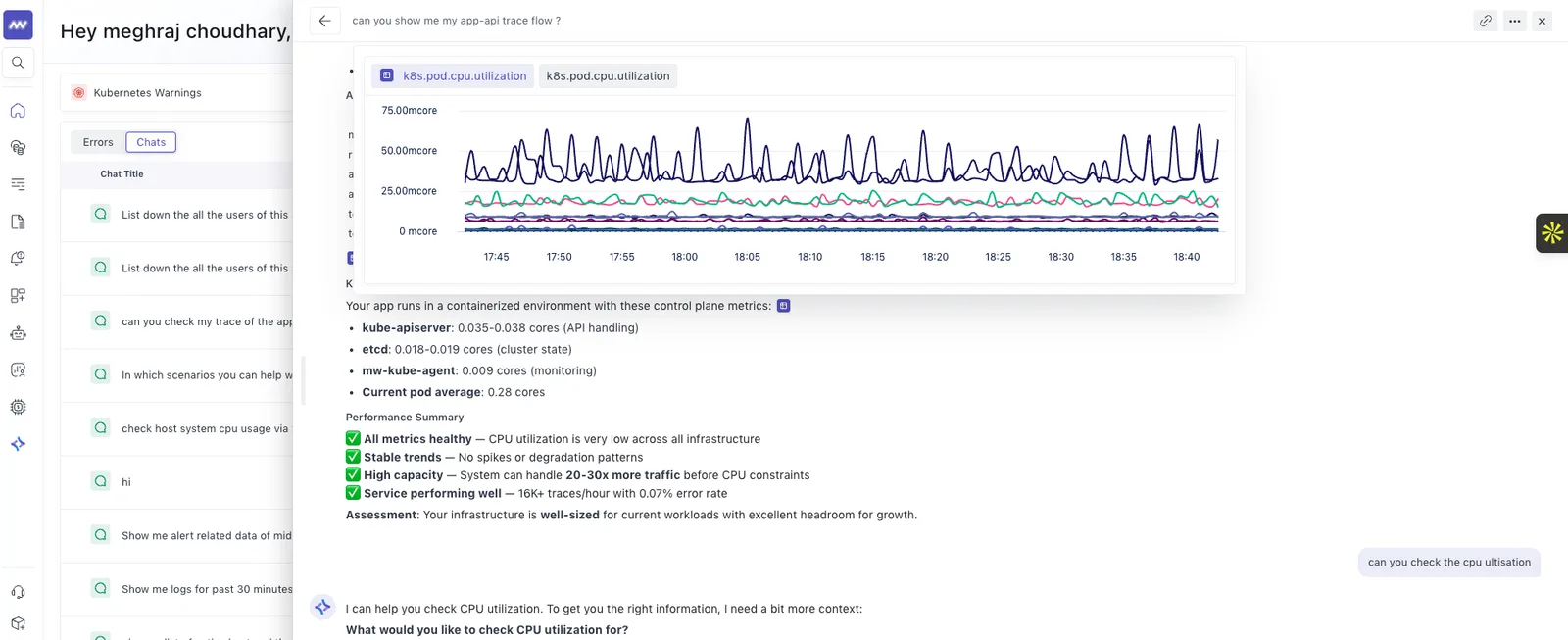 OpsAI: Visualization in answers