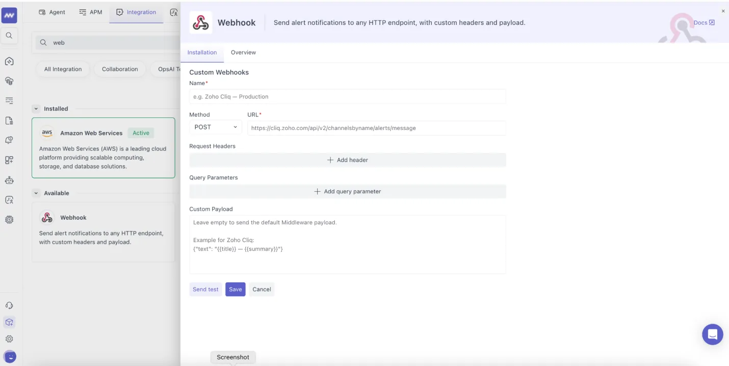 Alert improvements: Added support for custom headers and custom payloads when using webhooks for notifications.