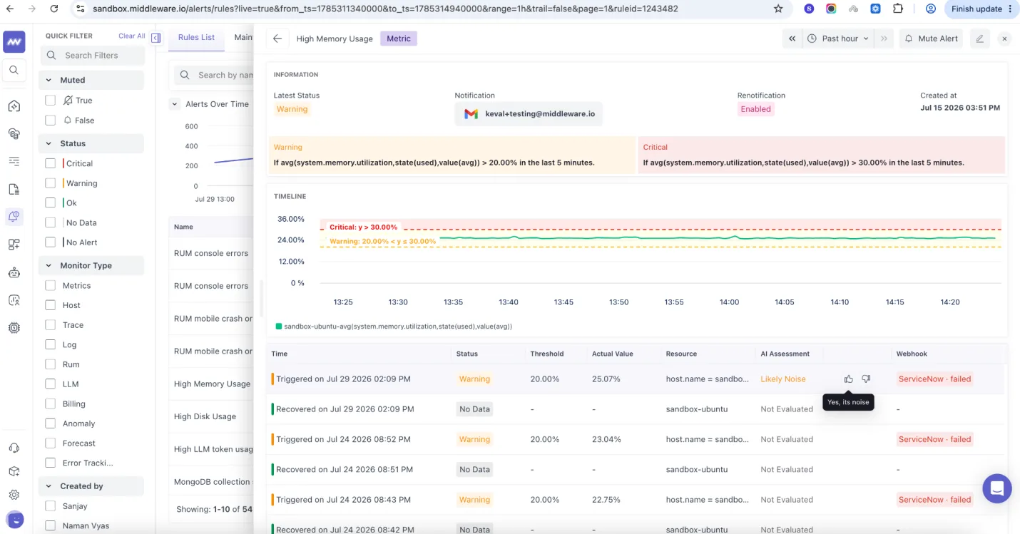 OpsAI: Feedback: Users can provide feedback on OpsAI assessments to identify noisy or false alerts. This feedback is…