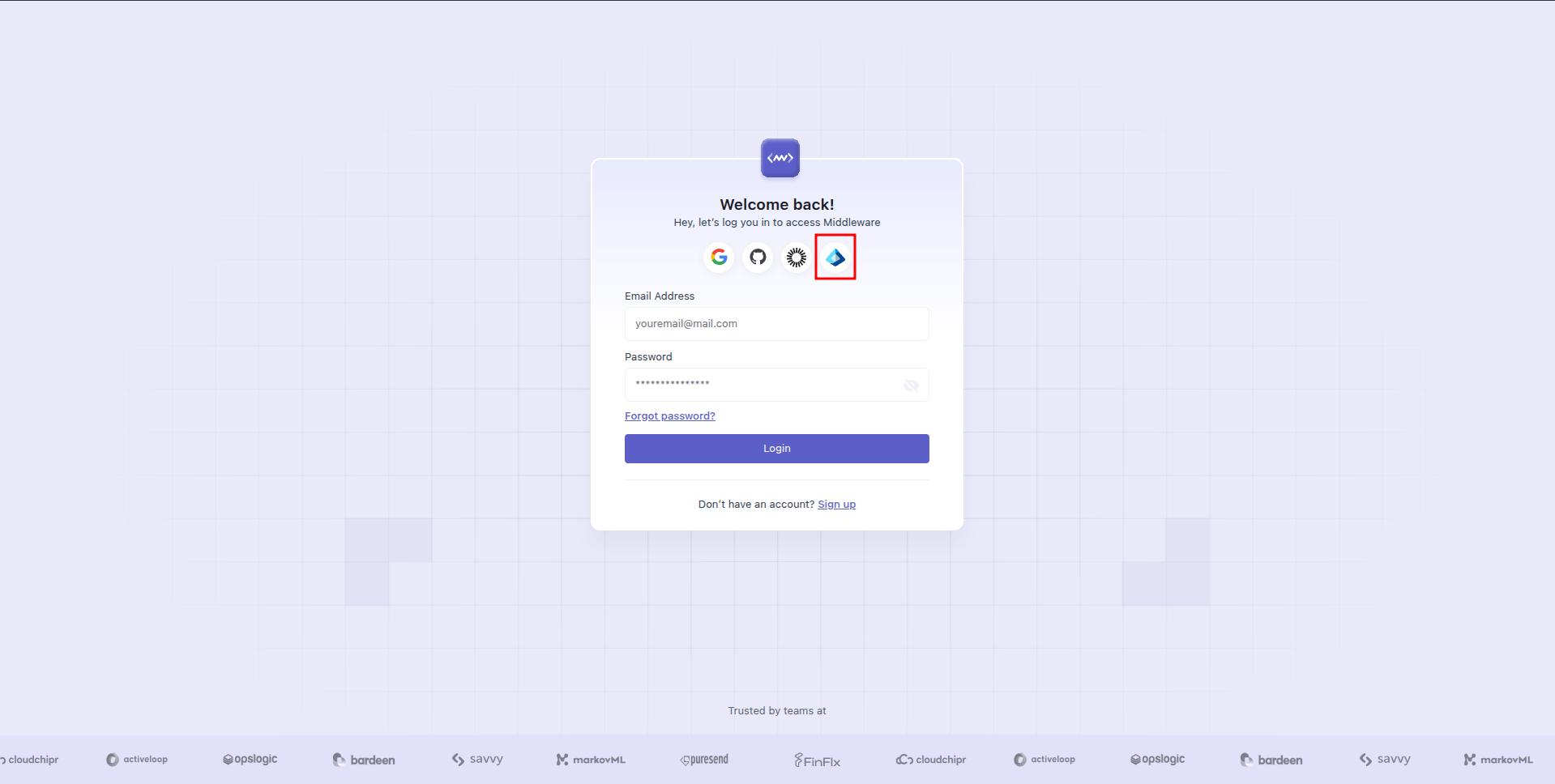 Middleware Microsoft Entra ID: SP-initiated login