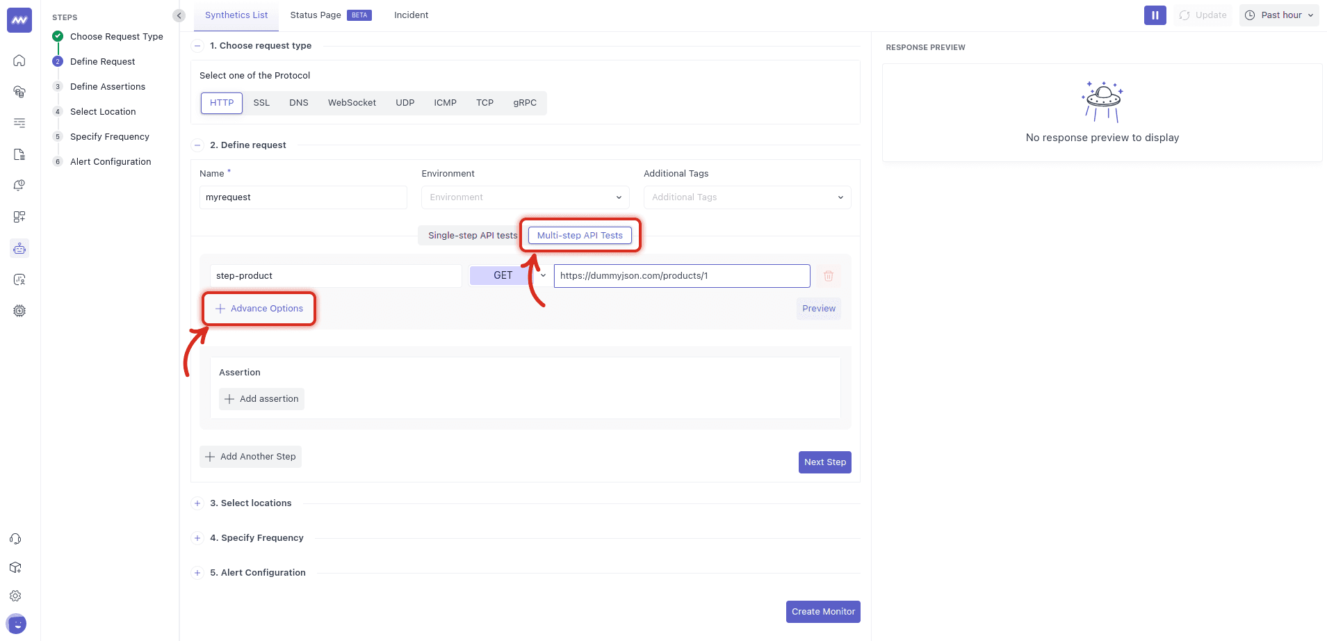 choose HTTP request protocol