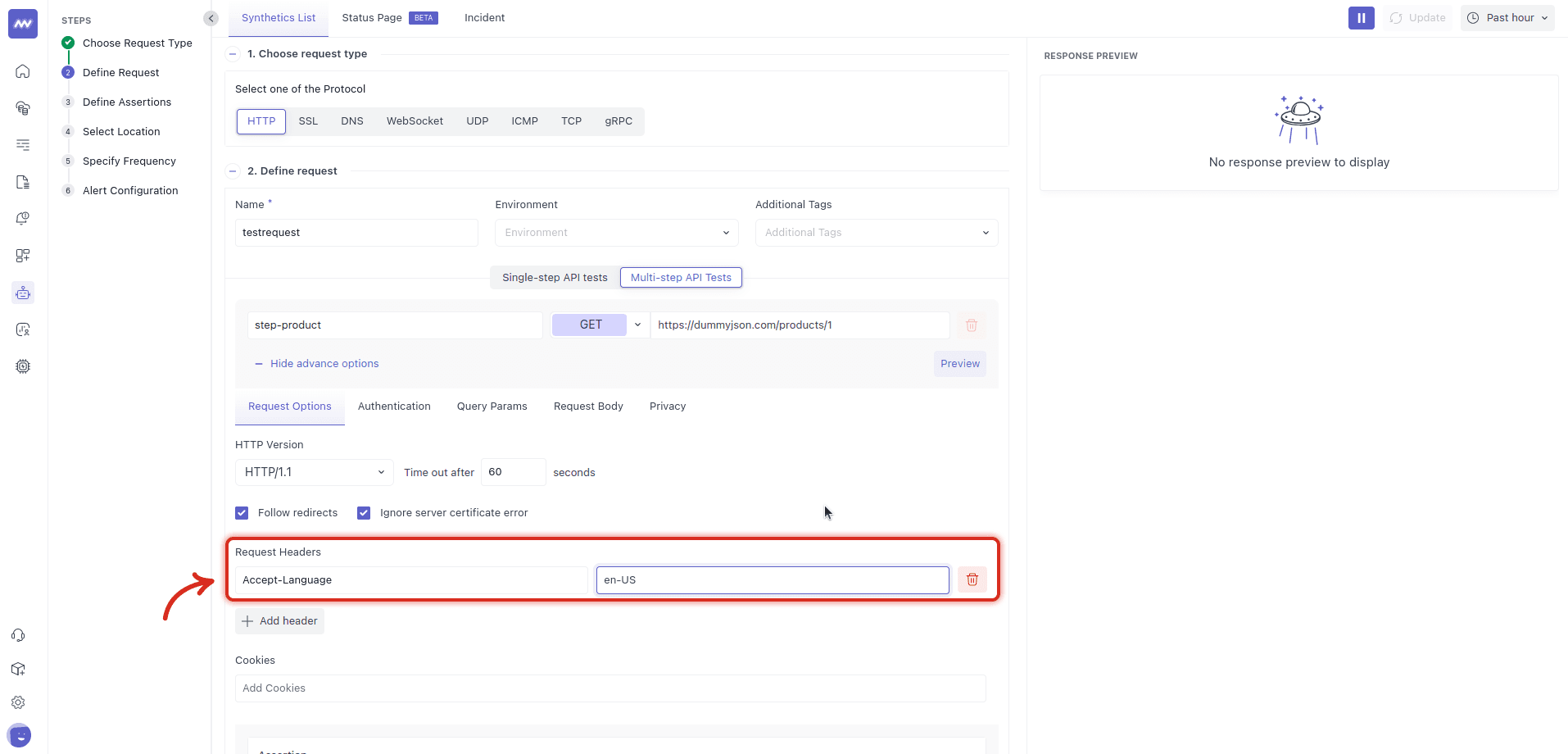 advance multi step option