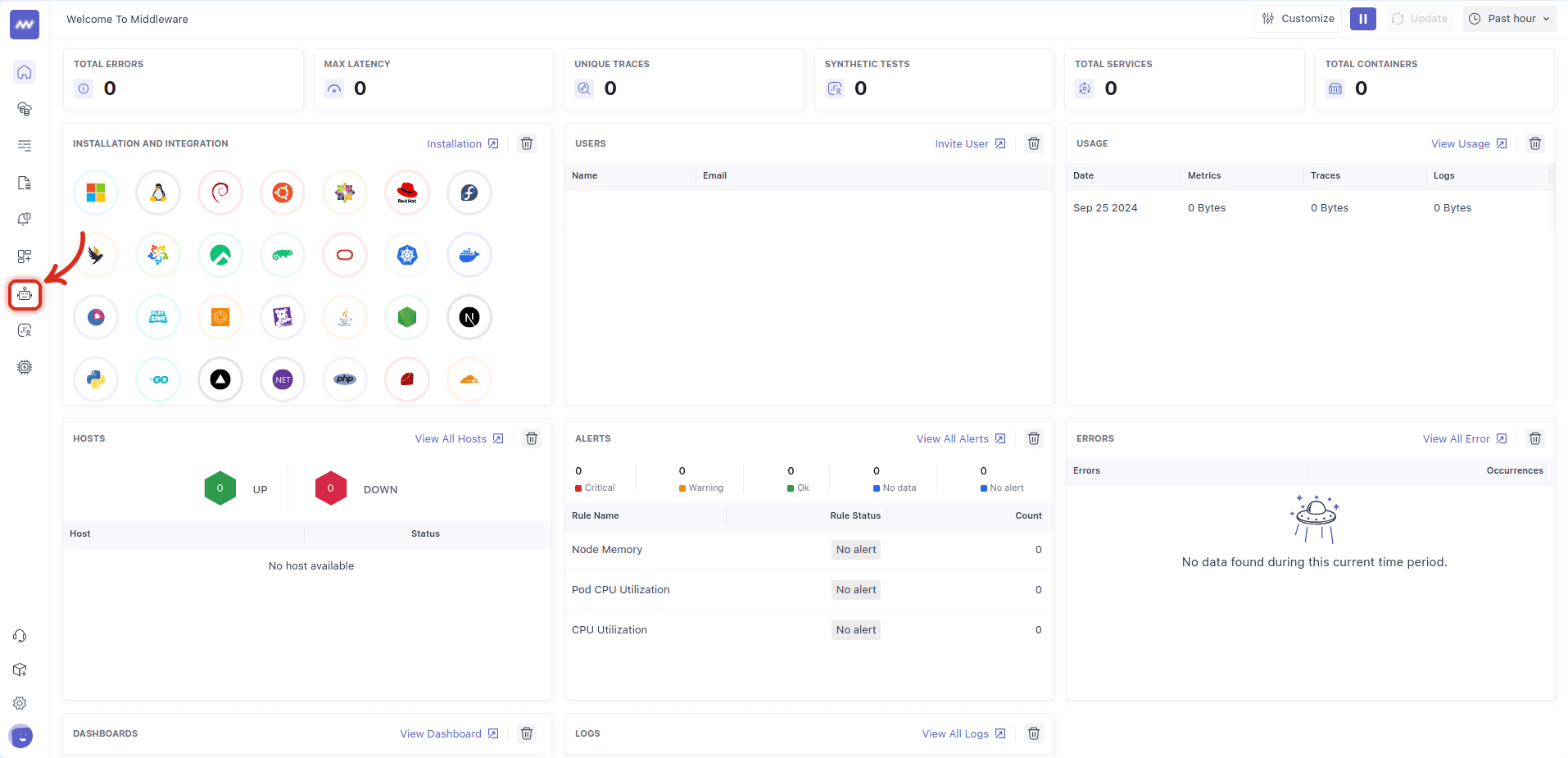 go to synthetics from sidebar