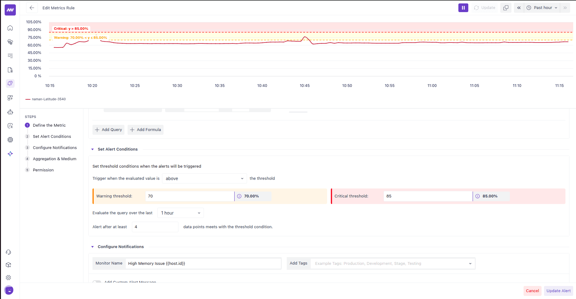 Middleware Alerting: Alerts Create