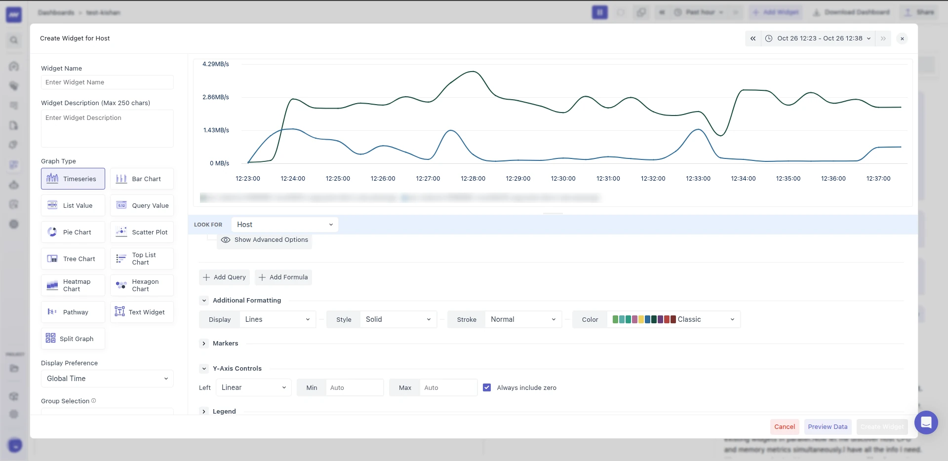 Y-Axis Controls with the Left scale type dropdown set to Linear.