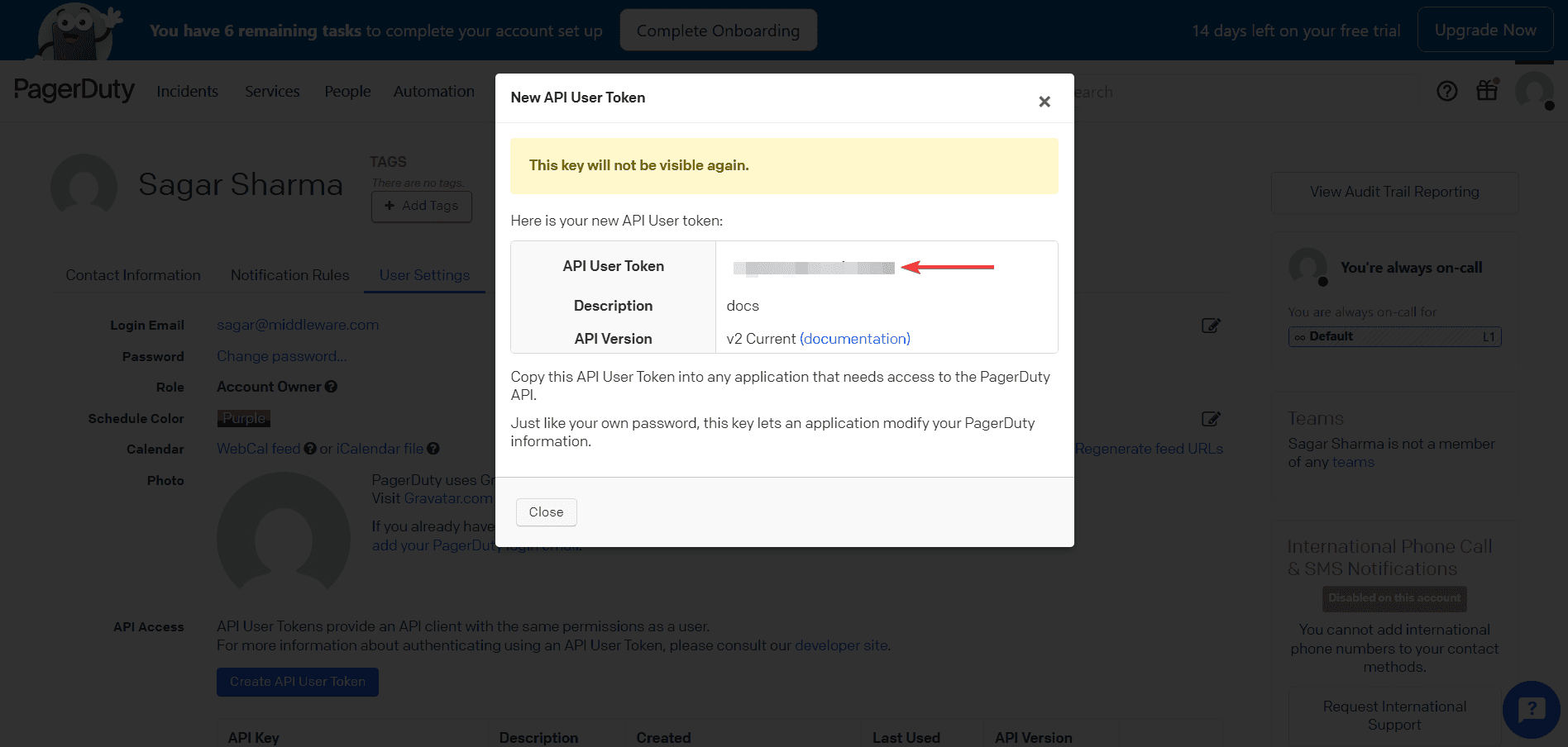 Pagerduty Copy Token