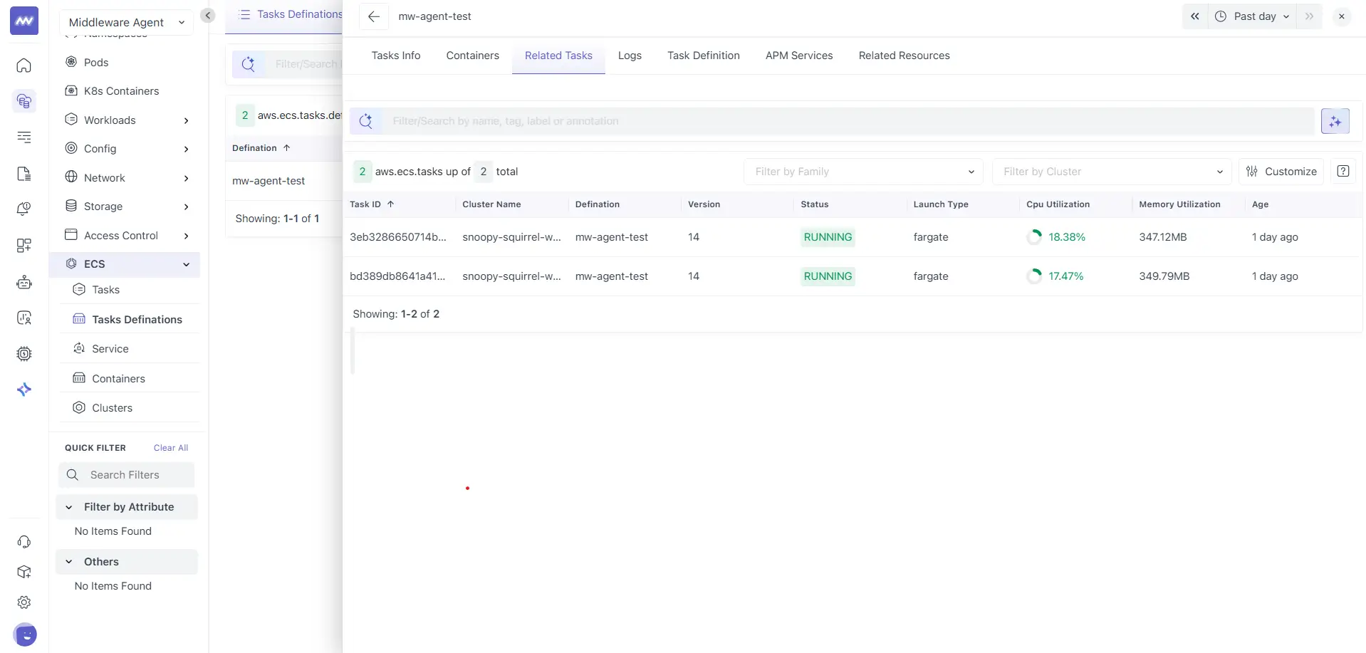 ECS Task Containers