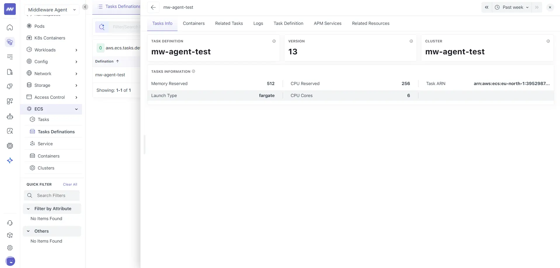 ECS Task INfo