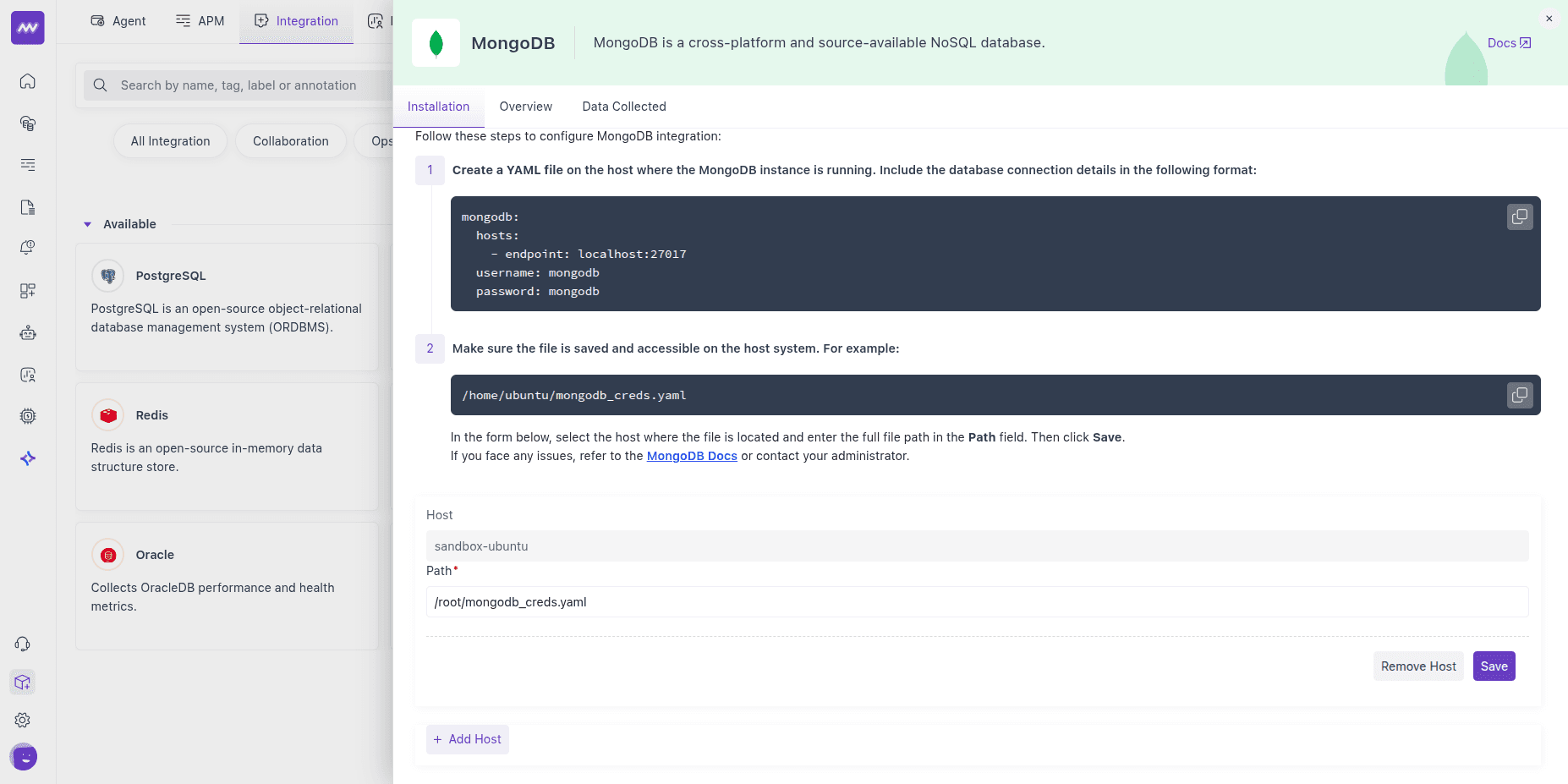 MongoDB Host
