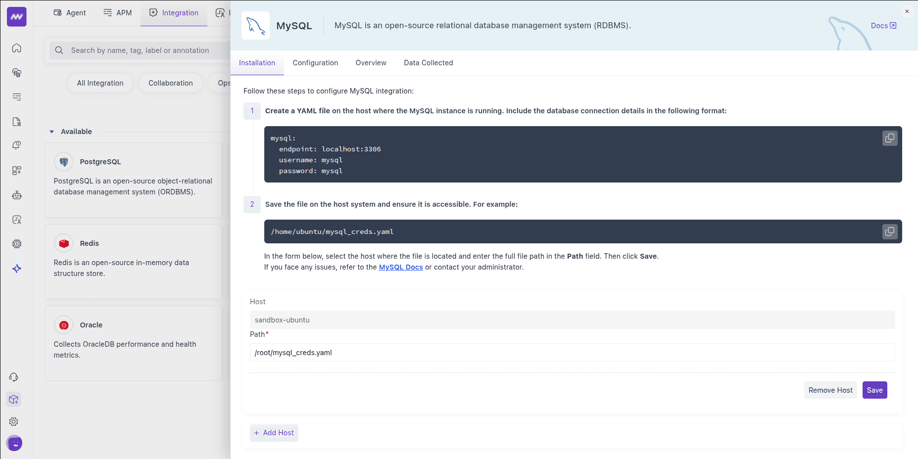 MySQL Host