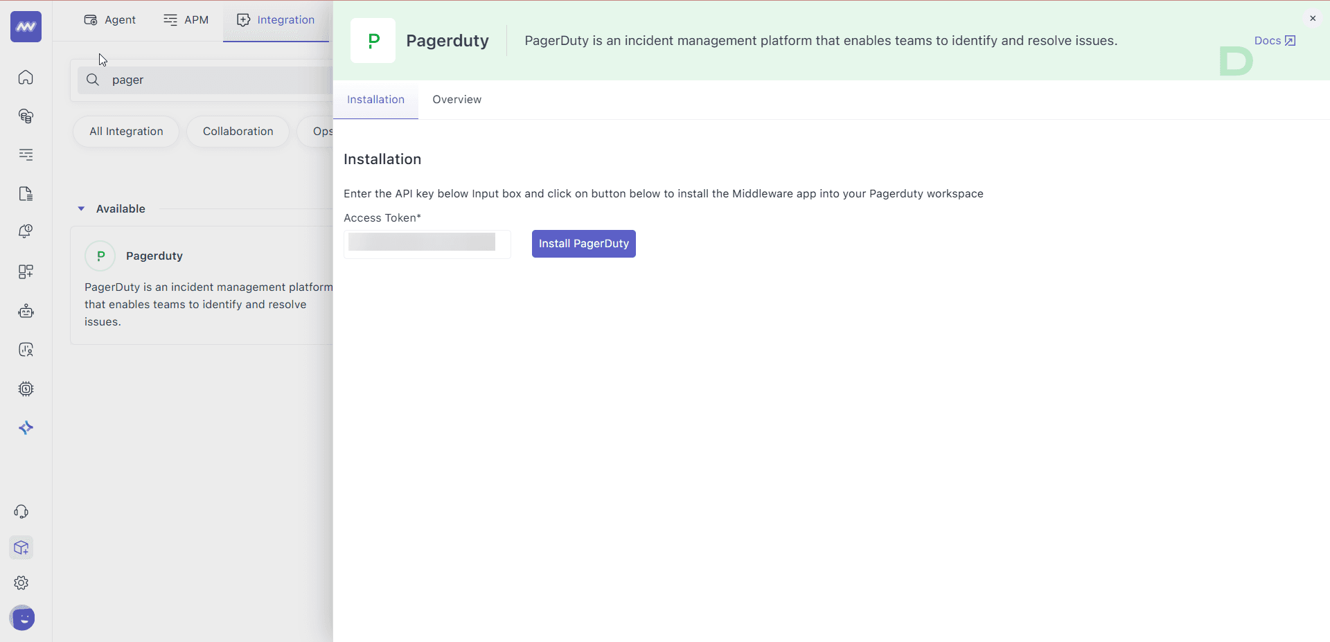 Pagerduty Paste Token