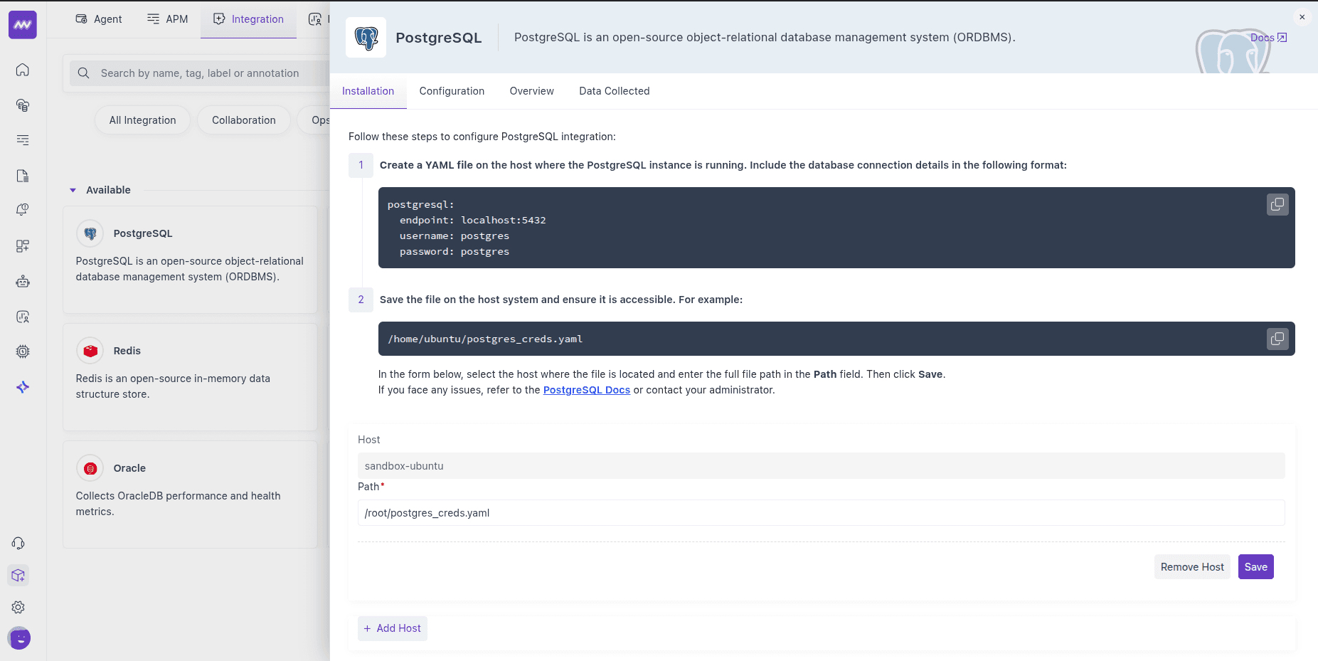 AWS RDS PostgreSQL integration save confirmation in Middleware