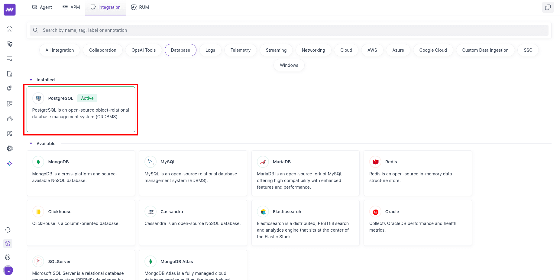 AWS RDS PostgreSQL Monitoring with Middleware