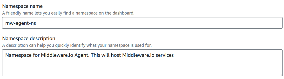 ECS EC2 Service Discovery Namespace