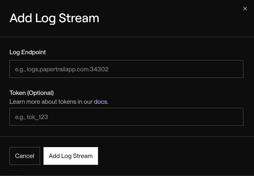 Render.com log stream details Render.com log stream details