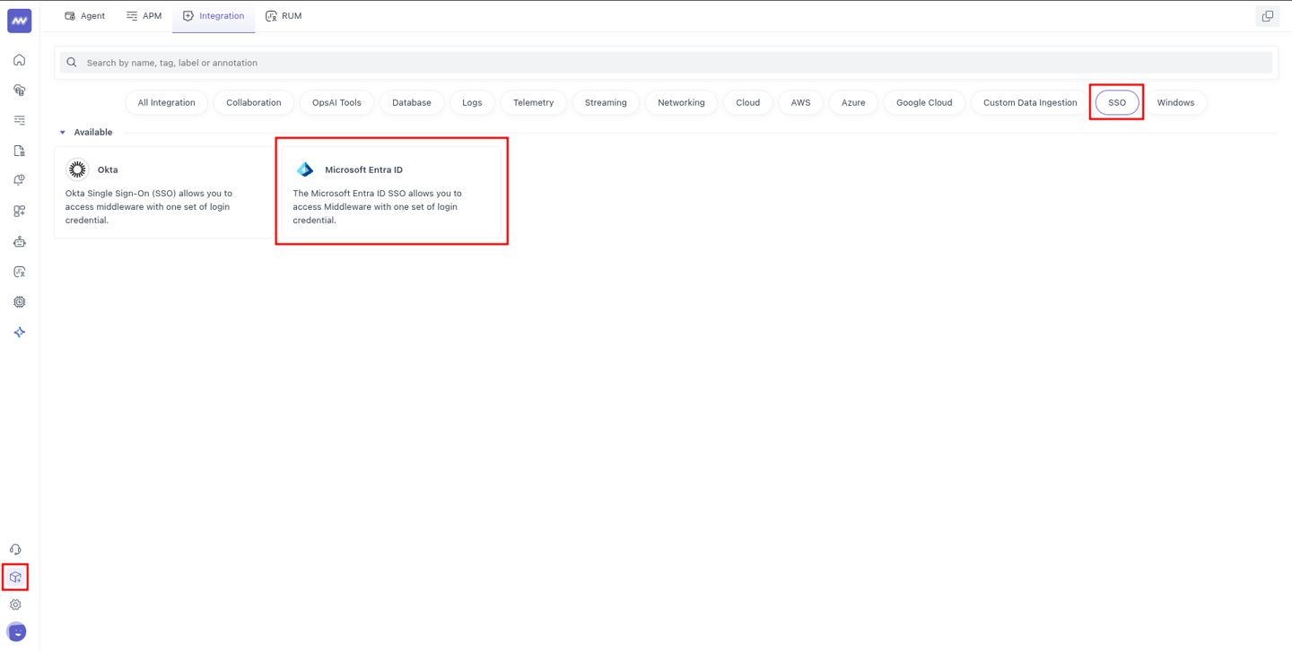 ### Configure Microsoft Entra ID integration in the Middleware