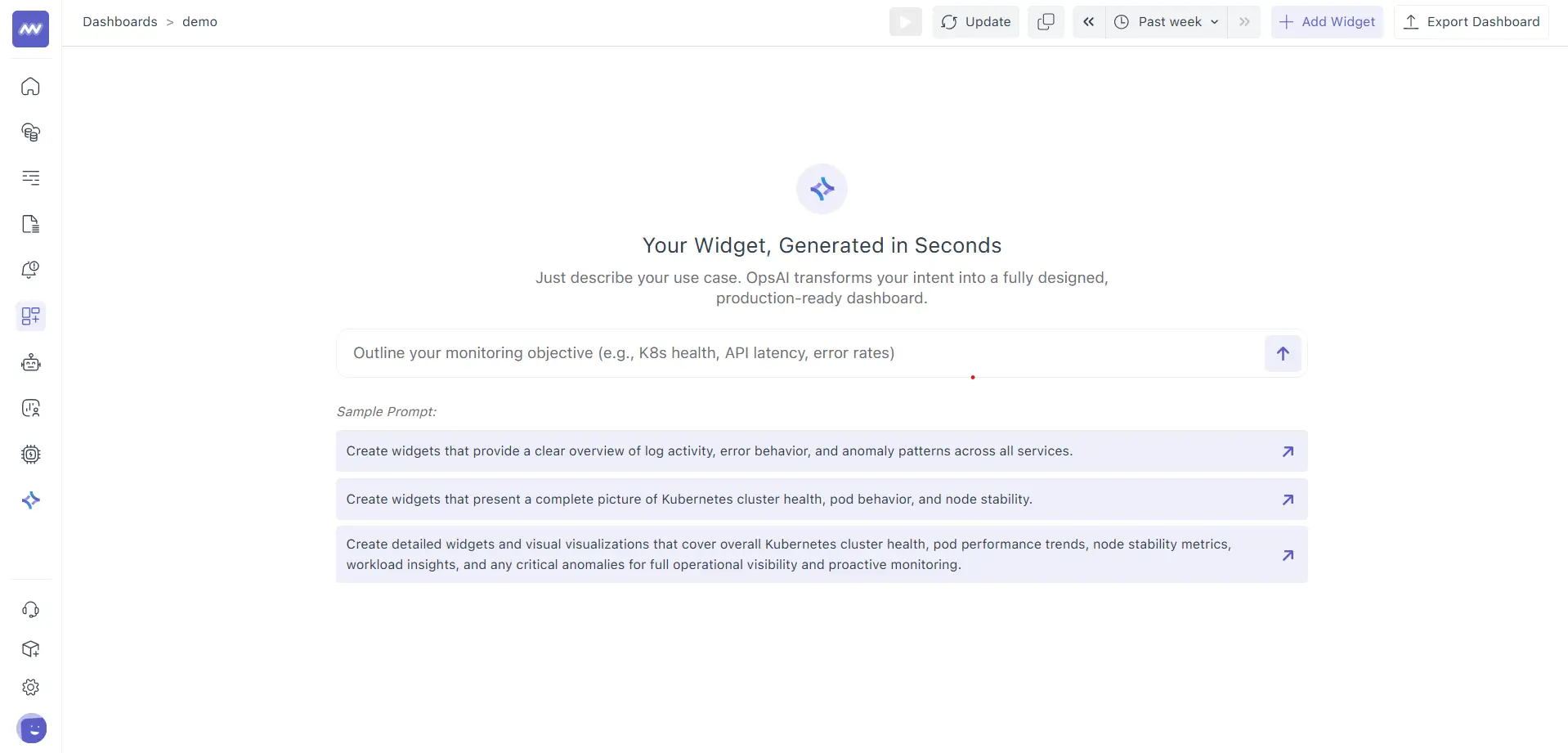 Dashbaord Prompt Box